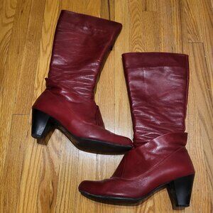 Red boots with heel size 40